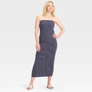 A New Day Women’s Striped Navy Tube Dress